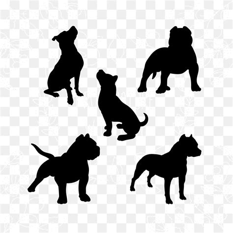 Pitbull Svg , Pitbull Silhouette Bundle Svg , Pitbull Silhouette Svg ...