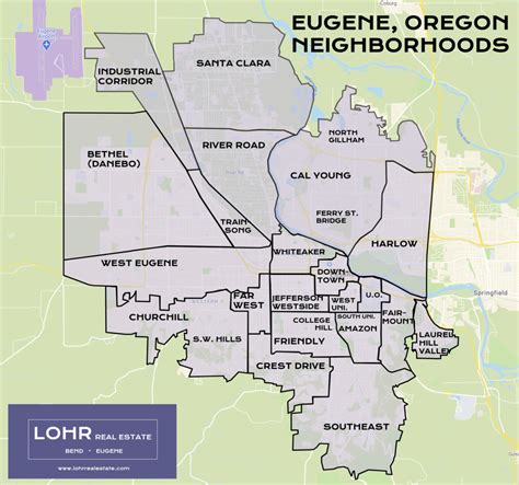 Eugene Neighborhood Map and Guide | LOHR Real Estate