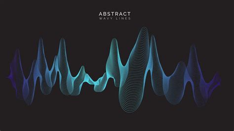 abstract blue wavy lines with black background 29181208 Vector Art at Vecteezy