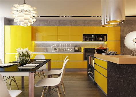 Modern Yellow Kitchen Designs - Top Dreamer