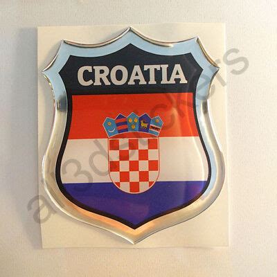 Sticker Croatia Emblem 3D Resin Domed Gel Croatia Flag Vinyl Decal Car ...