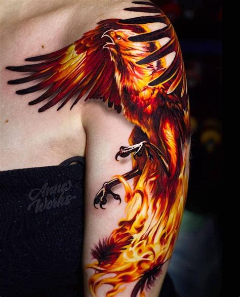 Phoenix Fire Bird Arm Tattoo