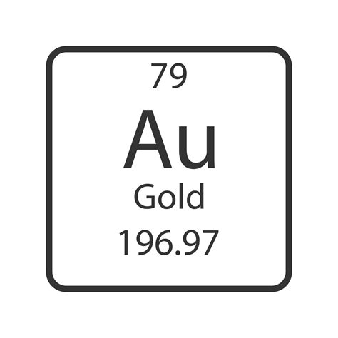 Gold symbol. Chemical element of the periodic table. Vector ...