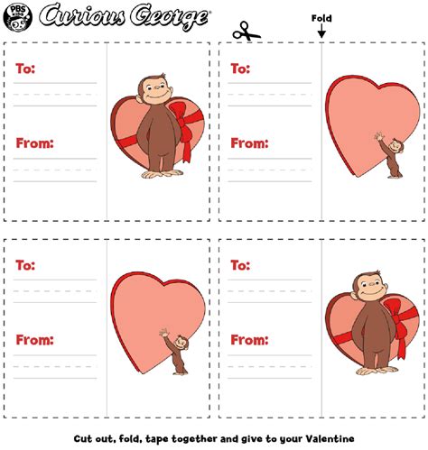 Curious George Valentine's Day Cards | Kids… | PBS KIDS for Parents