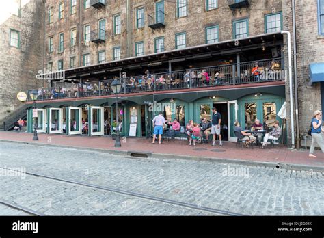 USA, Georgia, Savannah, River Street, Huey's restaurant (Large format sizes available Stock ...