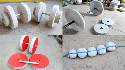 How To Make Homemade Concrete Dumbbells - Diy Cement Weights - YouTube