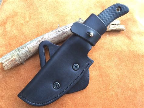 Crossdraw Sheath For 5″ Fixed Blades – BK2 (SHEATH21) – RMB Custom Leather