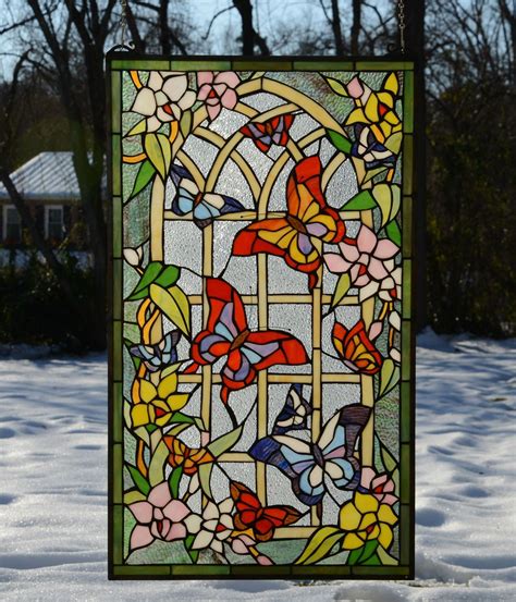 Tiffany Style Stained Glass Window Panel | Foter