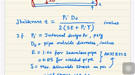 Pipe wall thickness calculation concept - YouTube