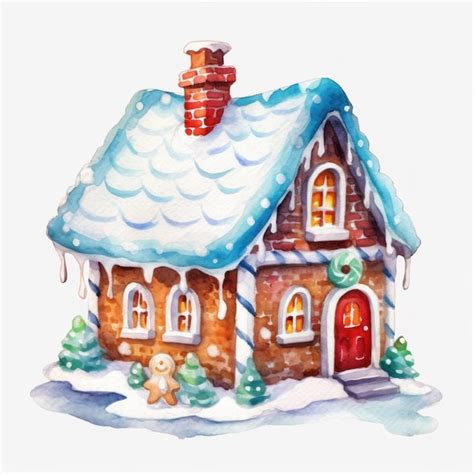 Premium AI Image | a drawing of a house with a snow covered roof.