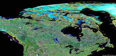 Canada Map and Satellite Image