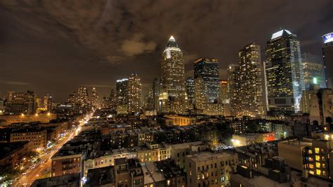 Nyc Under Cloudy Skies At Night wallpaper | nature and landscape ...