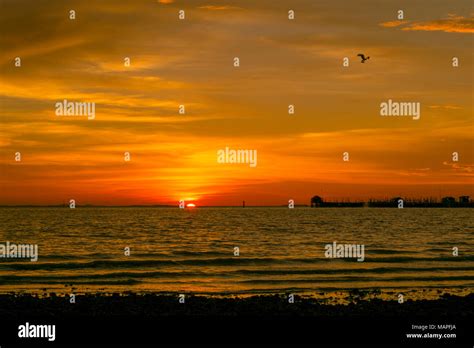 silhouette in the beach against sunset - Bintan island, Indonesia Stock ...