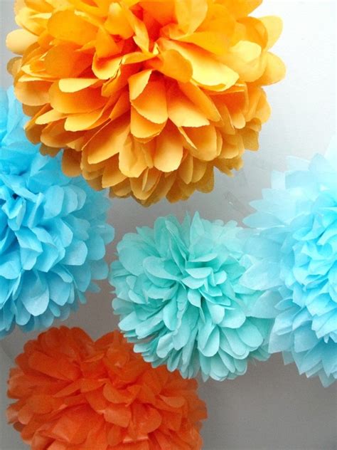 Tissue paper pom poms ... 50 Poms .... Pick Your Colors | Etsy