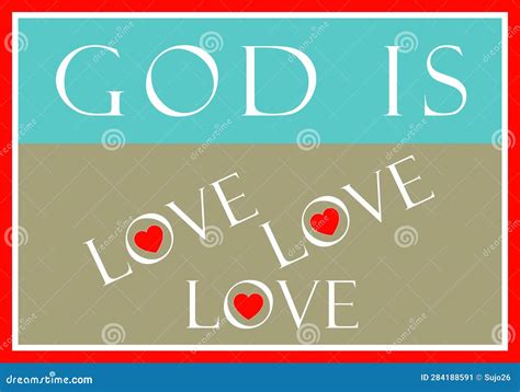 God is Love Poster with Hearts Stock Illustration - Illustration of ...