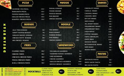 Menu of Dream Beans Cafe, Phase 7, Mohali | Dineout discovery