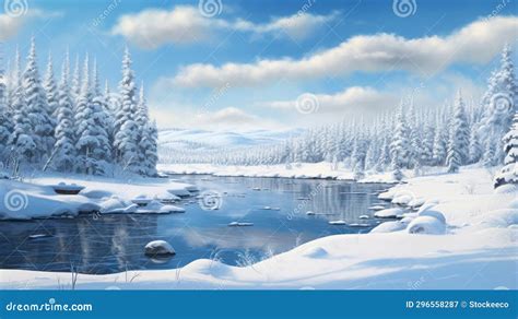 Winter Landscape in Quebec Province - Hd Wallpaper Stock Illustration ...