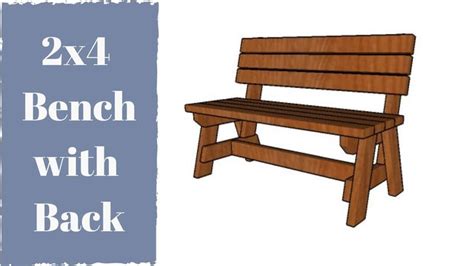 2x4 Bench with Back Plans | Bench with back, Diy bench outdoor, 2x4 bench