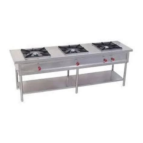 Mild Steel Three Burner Gas Stove, 3, Size: 15x15x8 Inch at best price in Chandigarh