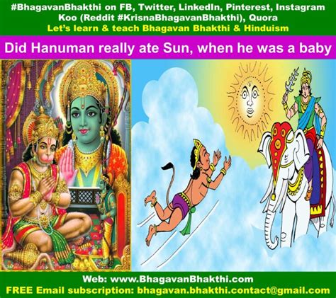 Did Hanuman really ate Sun, when he was a baby? | Hanuman eating sun ...