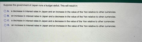 Solved Suppose the government of Japan runs a budget | Chegg.com