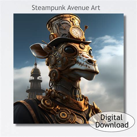 STEAMPUNK GIRAFFE, Printable Wall Art, Colorful Wall Art, Trendy Art ...