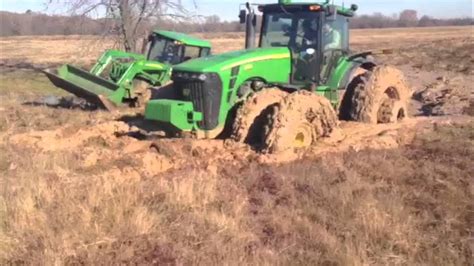 Tractors stuck in the mud! - YouTube