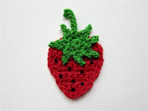 1pc 3 STRAWBERRY Crochet Applique | Etsy | Crochet applique, Crochet ...