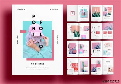 Download Pink Portfolio Layout Stock Template and explore similar ...