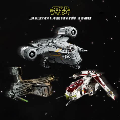 Lego Razor Crest, Republic Gunship and Justifier - Paragon Competitions