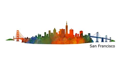 San Francisco Cityscape Skyline | Custom-Designed Illustrations ...