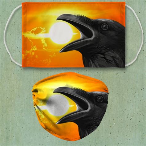 Crow Face Mask Crow Lover Face Mask Crow Print Face Mask | Etsy