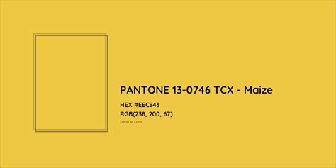 About PANTONE 13-0746 TCX - Maize Color - Color codes, similar colors and paints - colorxs.com