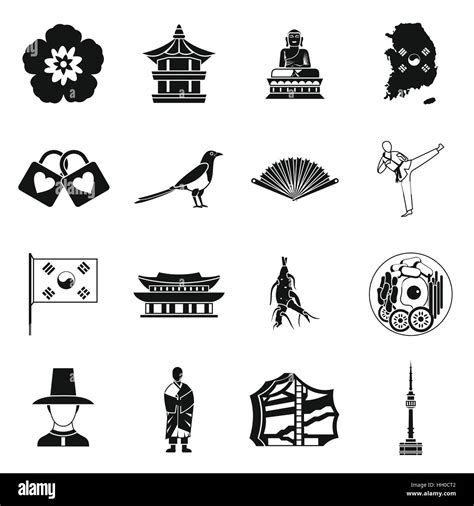 South Korea icons set, simple style Stock Vector Image & Art - Alamy