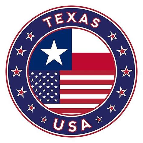 Texas, Texas t-shirt, Texas sticker, circle, Texas flag, white bg ...