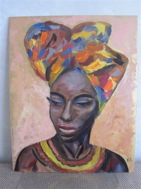 BLACK WOMAN PAINTING, art african american woman, portrait black woman painting £141.97 ...