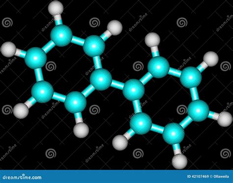 Biphenyl Molecular Structure on Black Background Stock Illustration - Illustration of science ...