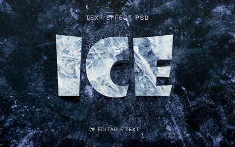 Premium PSD | Ice font effect