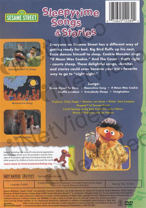 Sleepytime Songs And Stories - (Sesame Street) (Green Spine) on DVD Movie