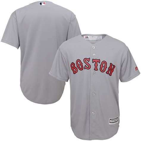 Youth Boston Red Sox Majestic Gray Road Cool Base Jersey