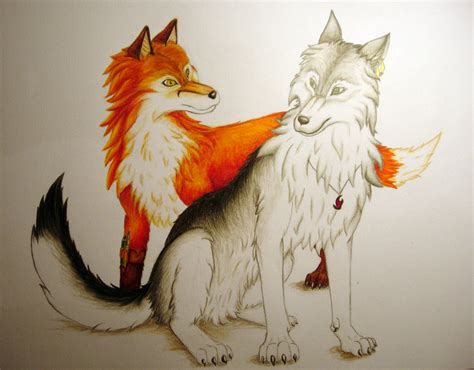 Fox And Wolf Drawing at GetDrawings | Free download