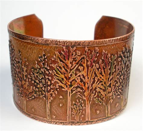 Etched Copper Bracelet Rustic Copper Cuff Womens by FebraRose | Etched ...