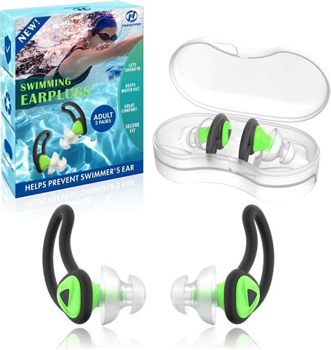 Buy 2 Pairs] Ear Plugs for Swimming, Hearprotek Swim Ear Plugs Adults-Waterproof Silicone Water ...