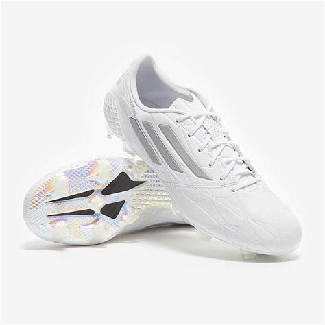 adidas F50 adizero IV Leather Battle Pack II Limited Edition FG - White/White/Silver Metallic ...