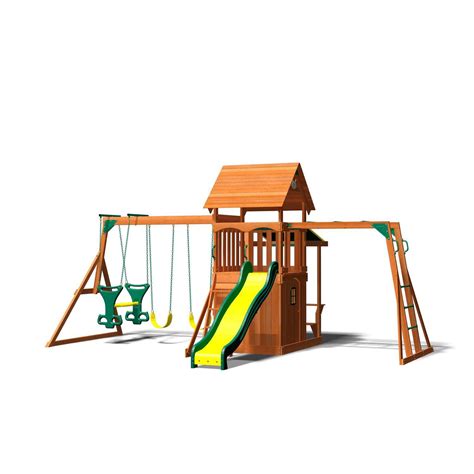 Backyard Discovery Saratoga Cedar Swing/Play Set - Sam's Club | Kids outdoor swing set, Toddler ...