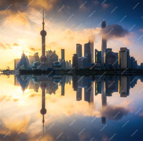 Premium Photo | Shanghai pudong skyline in sunrise China