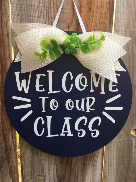 Welcome To Our Class Classroom Decor Round Sign Wooden | Etsy