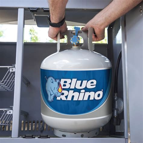 Blue Rhino Gray Propane Tank Exchange - 15 lb Refillable/Exchangeable Steel Tank with Overfill ...