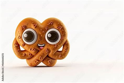 Funny pretzel character with smiling human face, cartoon vector ...