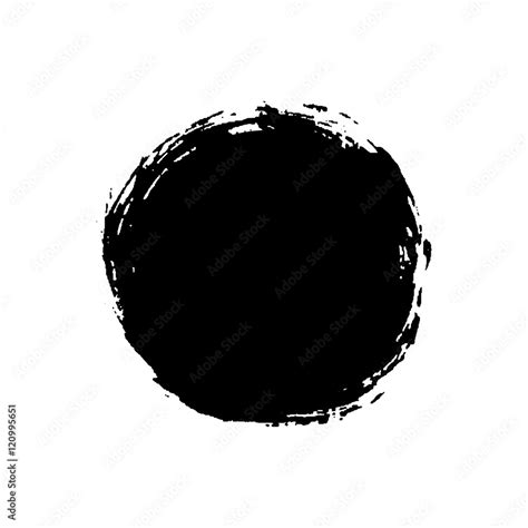 Grunge background circle black on white. Sketch to create border. Round ...